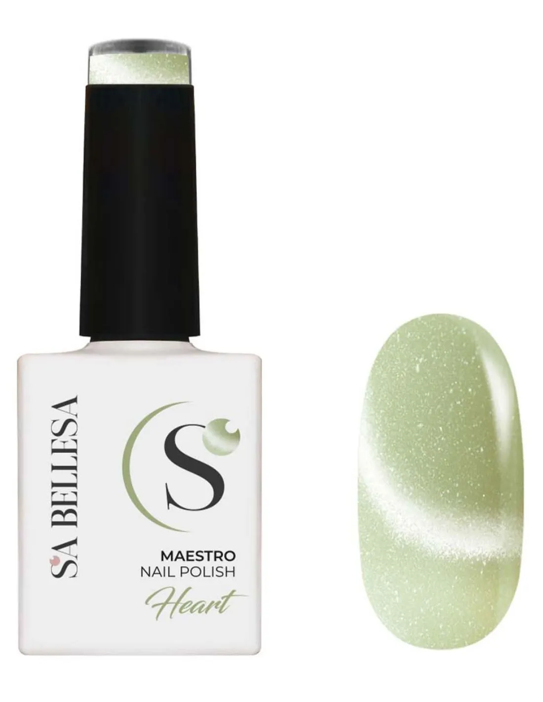 Smalto semipermanente cat eye Verde Mela - Heart